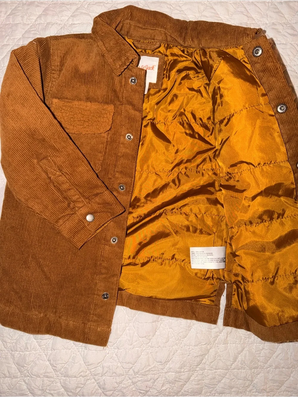 Cat & Jack Brown Corduroy Sherpa-Trim Jean Jacket